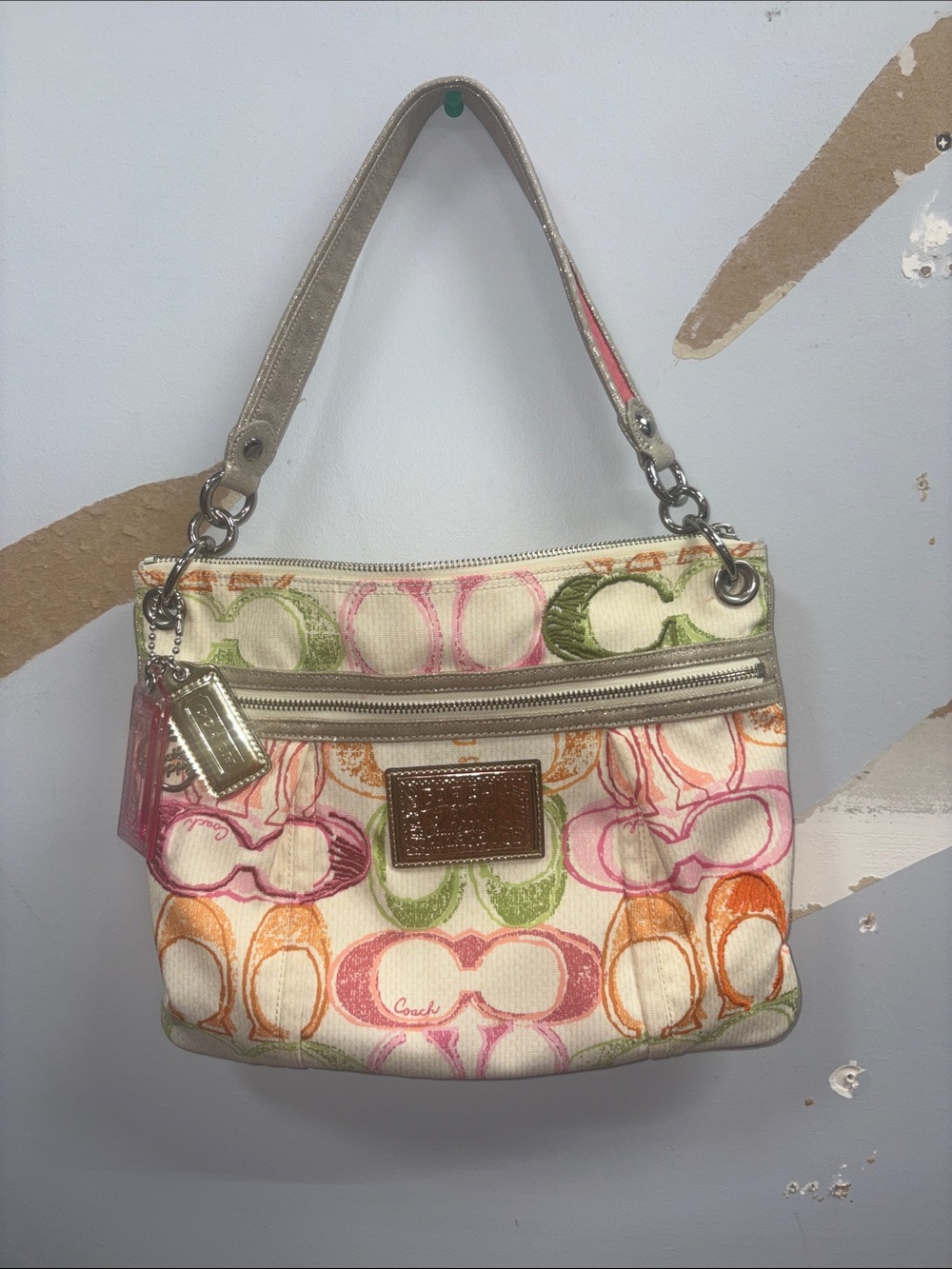 Coach Poppy Dream C Scribble Shoulder Bag Y2K Multi-Color Pastel